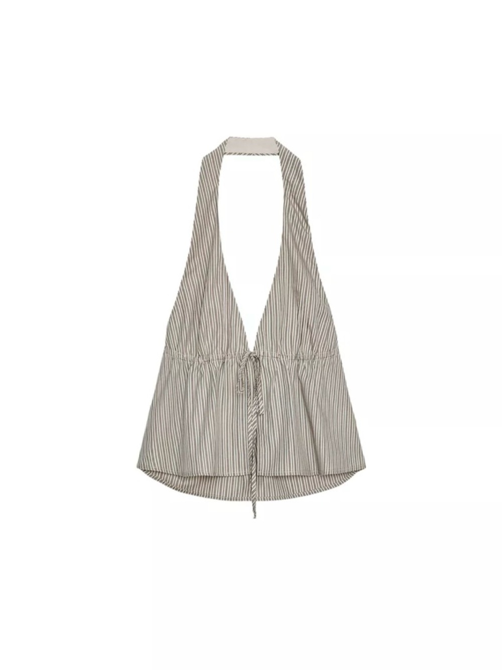 Striped Poplin Halter Top